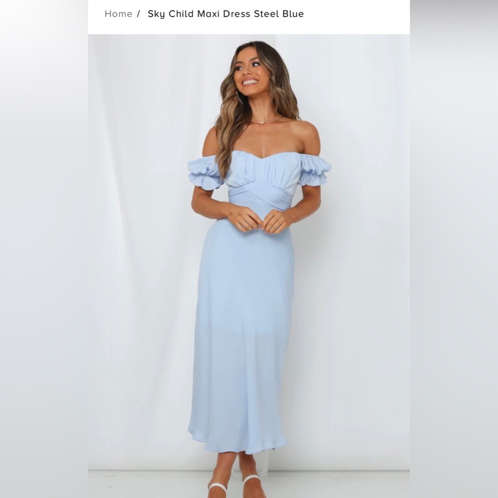 Maxi dress. Steel blue. Size Large